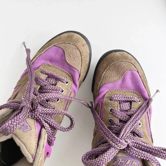 Vintage Hi-Tec | Brown Purple Leather Hiking Sneaker / Ankle Boot | 6.5 - Picture 4 of 9